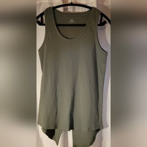 * Halston  NWOT  Khaki sleeveless open back high low